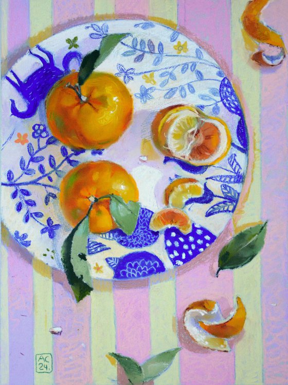 still life with tangerines