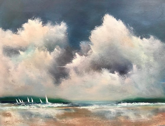 Race Ya IX  Seascape On Canvas