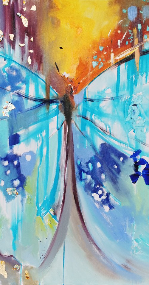 Colourful Large Artwork Abstract Butterfly by Annet Loginova