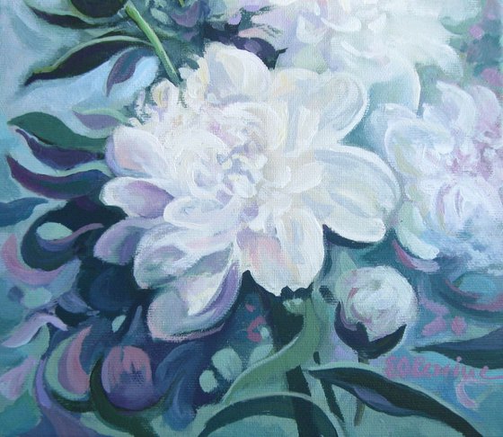 White peonies - floral art