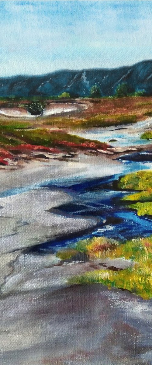 Landscape Mountain River Bend by Liubov Samoilova