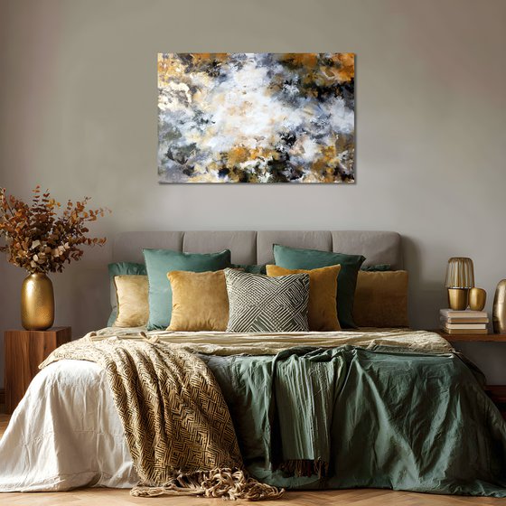 Green abstraction with gold
