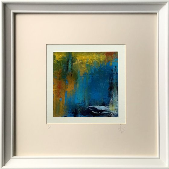 Fuse 4 (Blue) - Framed, ready to hang painting