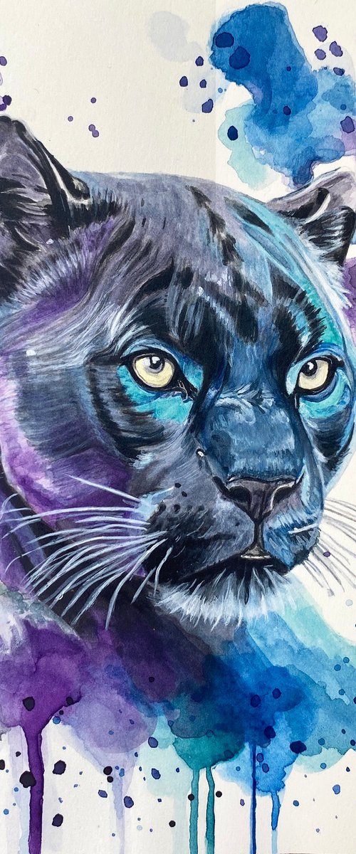 Colourful Jaguar Painting by Sandy Broenimann