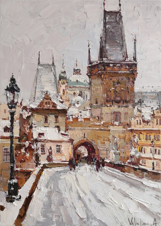 Winter Prague Charles Bridge