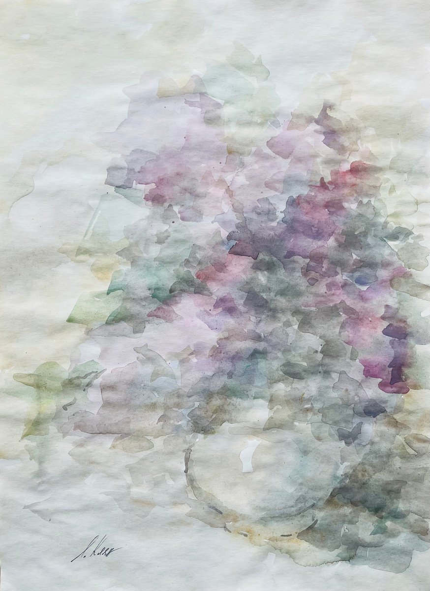 Impressionistic Still Life Watercolour By Elena Klyan, 12 X 16, Hydrangea 8 2023, Original Artwork