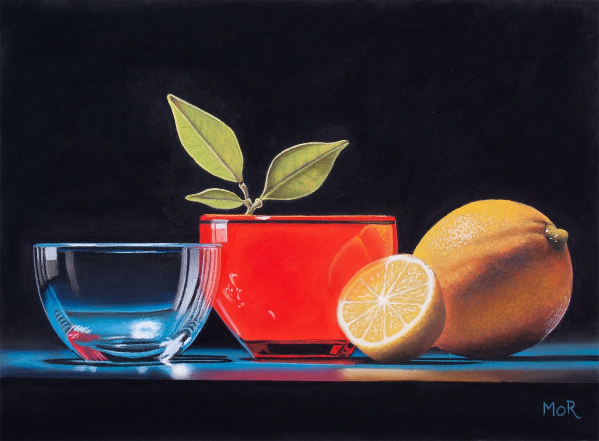 Glass Bowls and Lemons by Dietrich Moravec