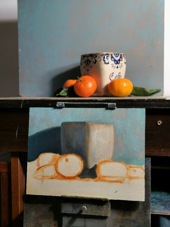 Tangerines and Vase