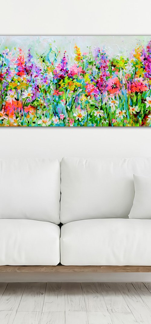 Cottage Garden Butterflies Flowers by Soos Roxana Gabriela