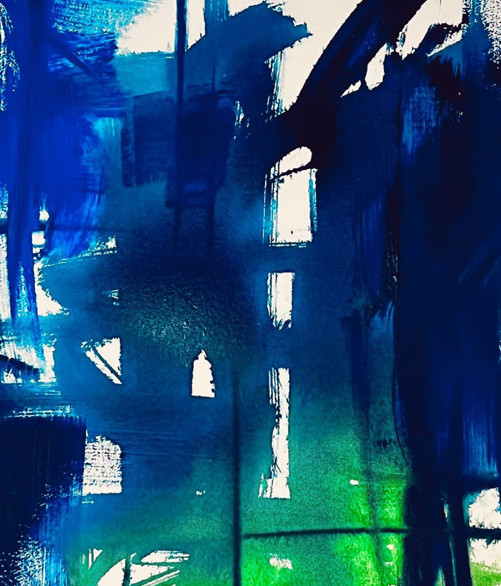 Abstract Ink Drawing By Shabs Beigh, 25 X 28", Earth 2, Original Artwork