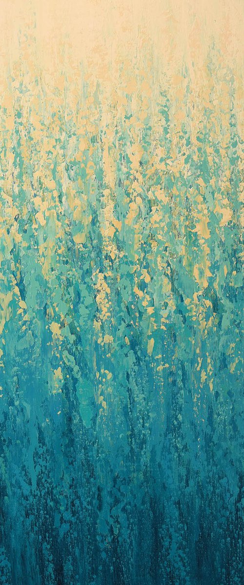 Turquoise Shoreline - Color Field by Suzanne Vaughan