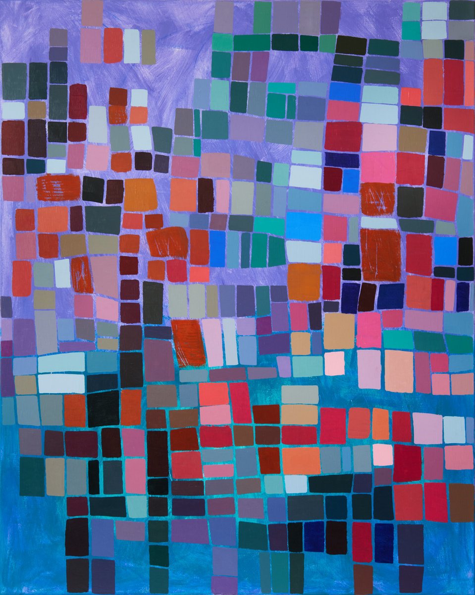 Squares / Turquoise Purple Orange By Simon Findlay, 47 X 59, Artwork For Sale On Artfinder
