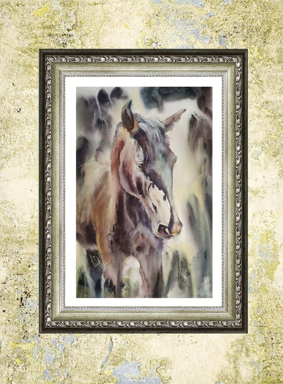 Painting "Brown Horse"