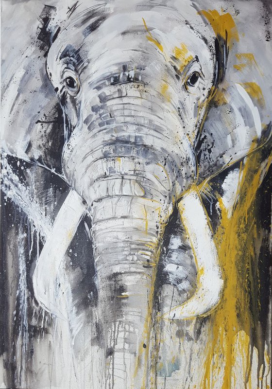 Elephant #4 - Large Painting 70 x 100 cm