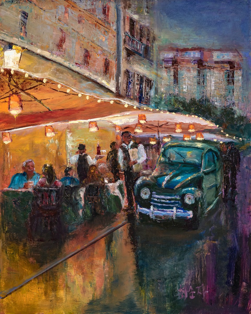 Night cafe in Rome by soonja cook