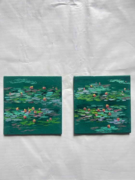 Green Water Lilies Pond