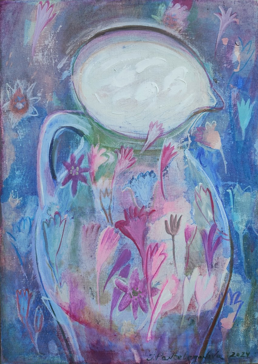  Crocus Milk, Middle Part Of The Triptych By Inna Pantelemonova, 20 X 28, Artwork For Sale On Artfinder