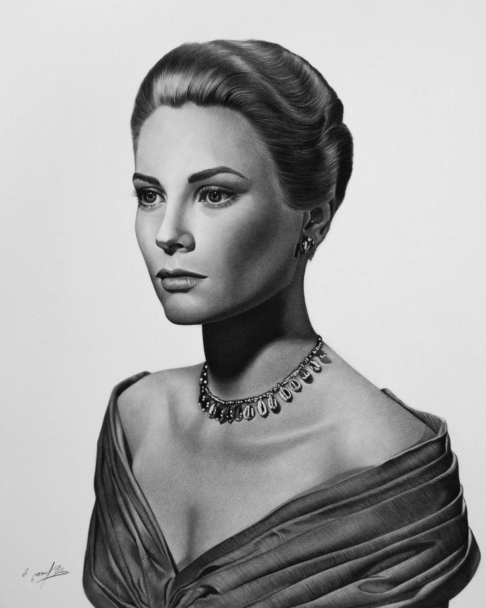 Photorealistic Portrait Charcoal Drawing By Mariam Darchiashvili, 16 X 20", Grace, Original Artwork