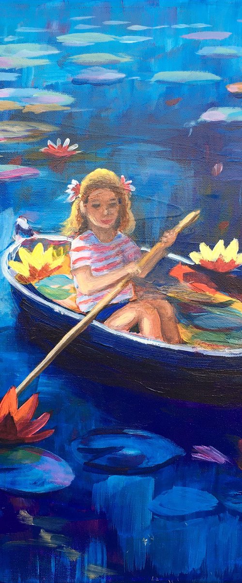 In the lily boat by Elena Sokolova