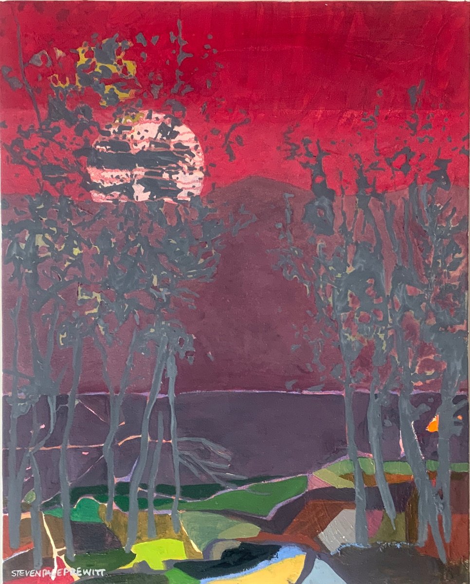 Impressionistic Abstract Oil Painting By Steven Page Prewitt, 24 X 30", Great Aurora Show May 2024, Original Artwork