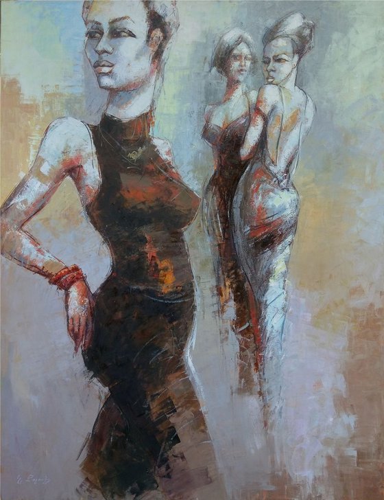 Fashion(110x80cm, impressionism, oil painting)