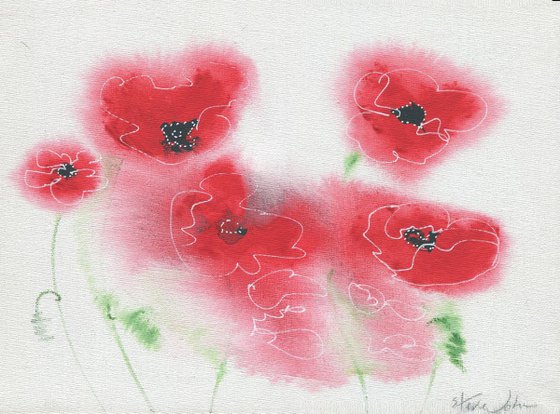 Dancing Poppies. Box canvas