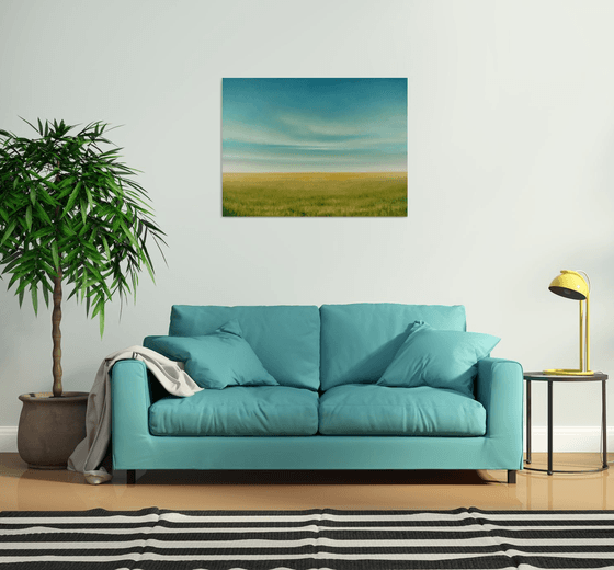 Golden Field - Blue Sky Landscape