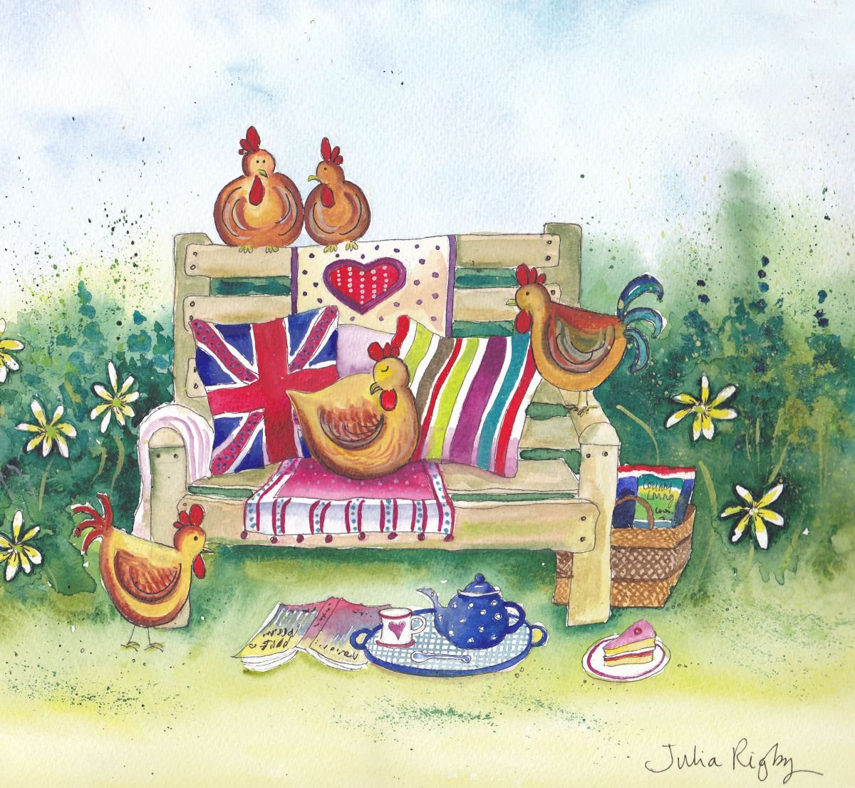 Tea on the Bench by Julia Rigby