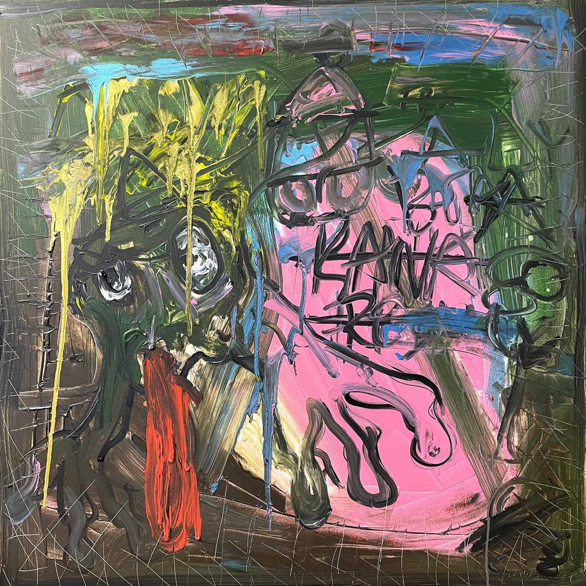 Abstract Animal Painting By Mattia Paoli, 41 X 41", King Frog, Original Artwork