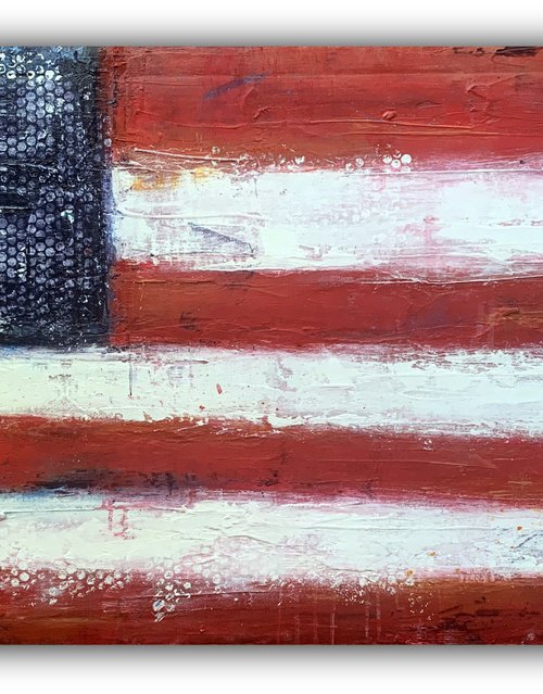Old Glory - Abstract American Flag Painting by Elizabeth Moran