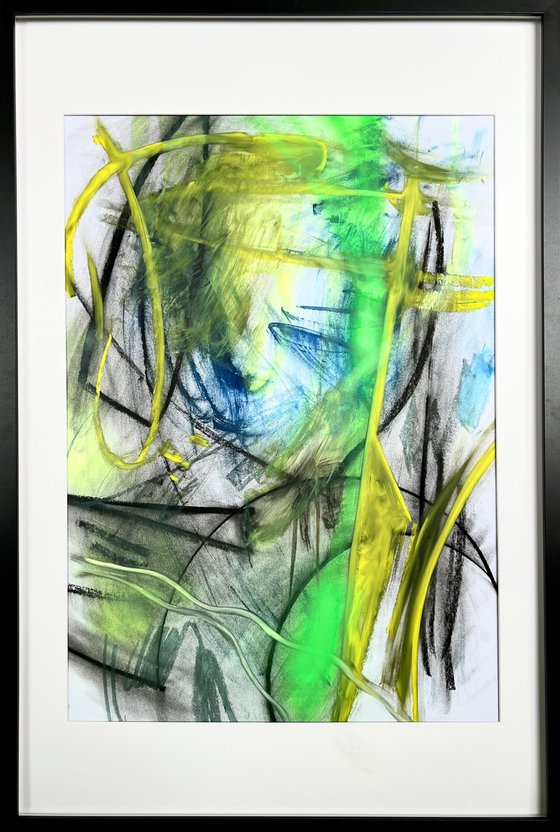 Framed abstract paintings