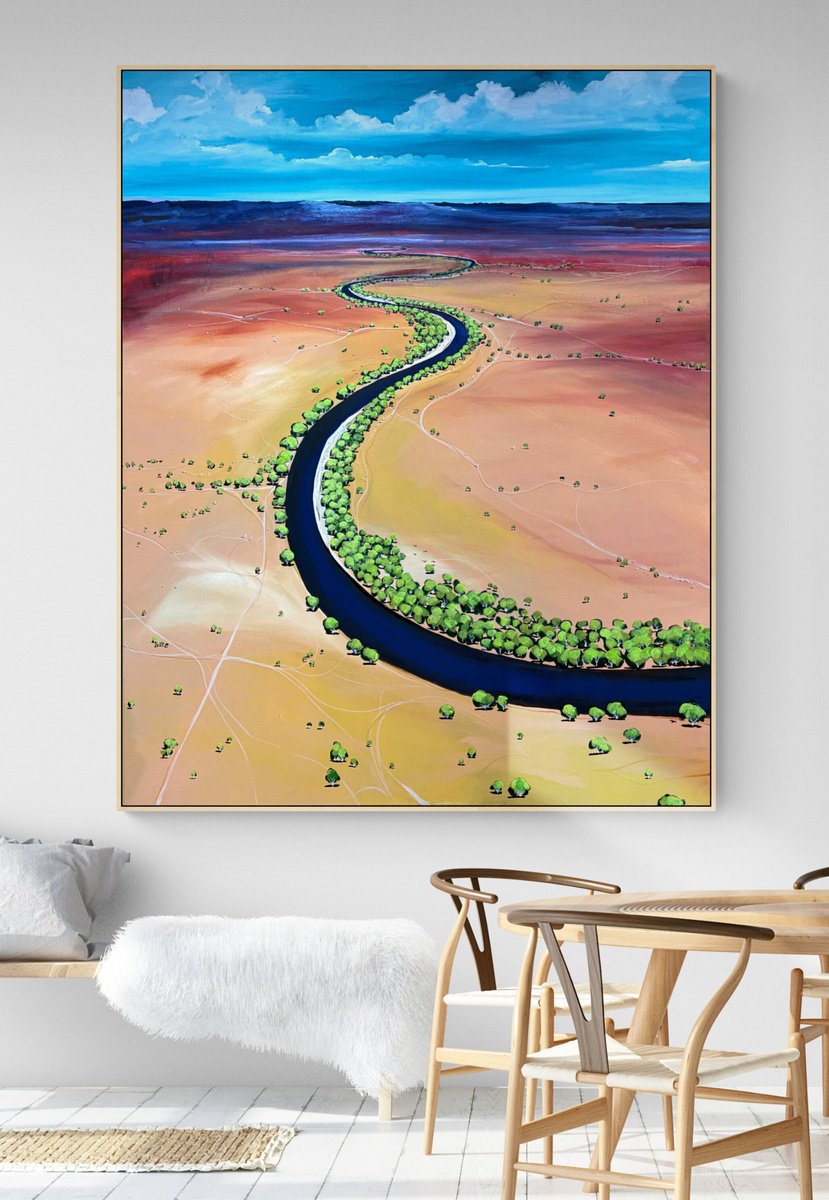 Organic Landscape Acrylic Painting By Tania Chanter, 47 X 59", A Gentle Conversation, Original Artwork