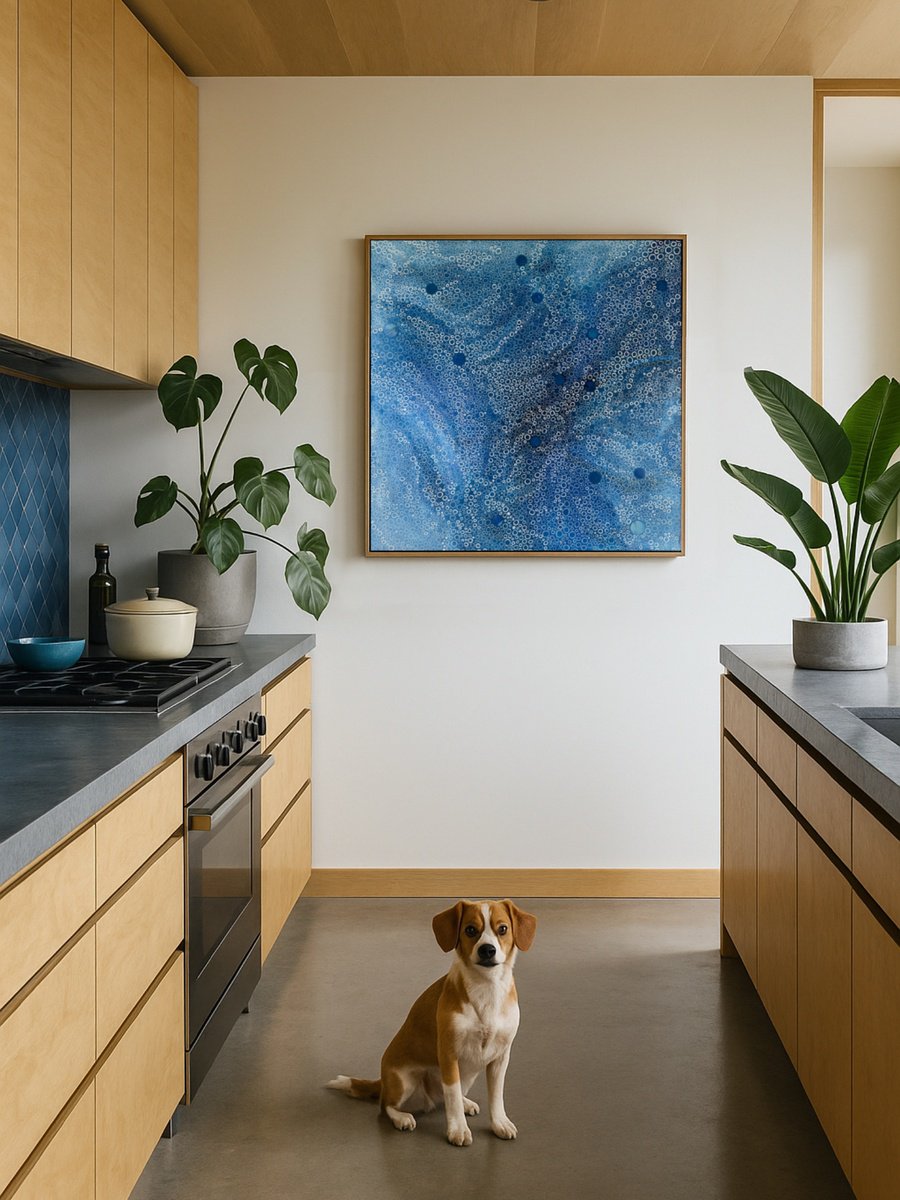 Abstract Acrylic Painting By Jennifer Bell, 30 X 30, Undertow, Original Artwork