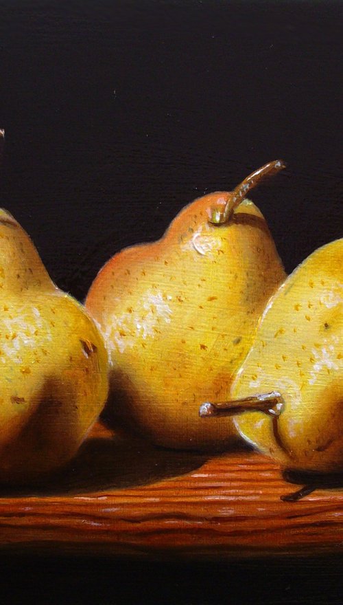 Three pears in chiaroscuro by Jean-Pierre Walter