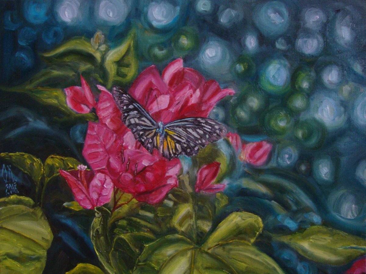 Photorealistic Botanical Oil Painting By Olga Knezevic, 16 X 12", Details Of Spring, Original Artwork