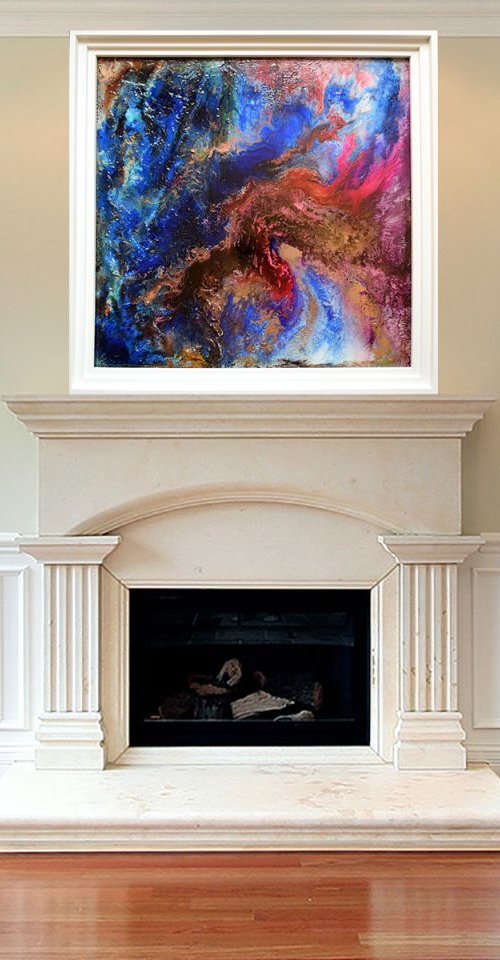 Volcan en eruption / FRAMED  Abstract Office Home Decor by Anna Sidi-Yacoub