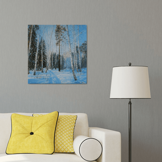 Winter Path Through Birches