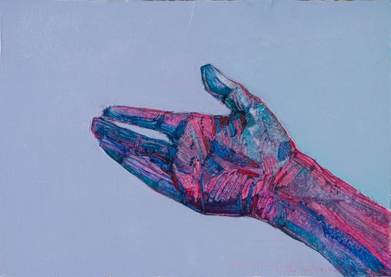 blue pink hands