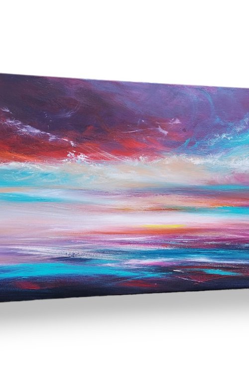 Mulberry Skies - seascape, emotional, panoramic by Mel Graham