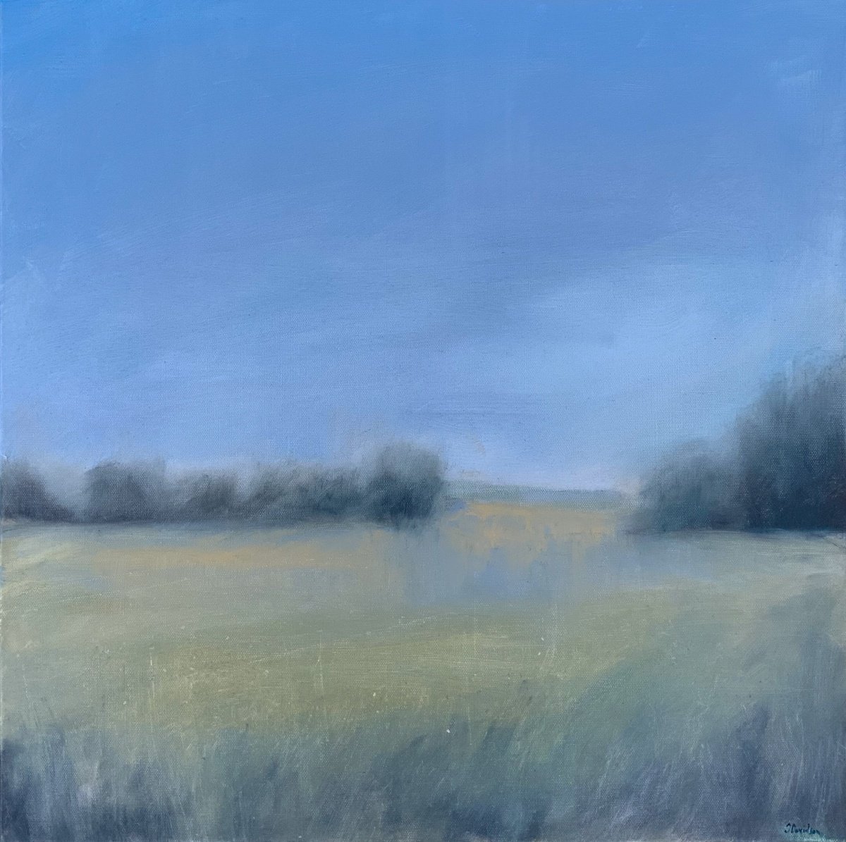 Impressionistic Landscape Oil Painting By Jessica Davidson, 20 X 20, Distant Memories, Original Artwork