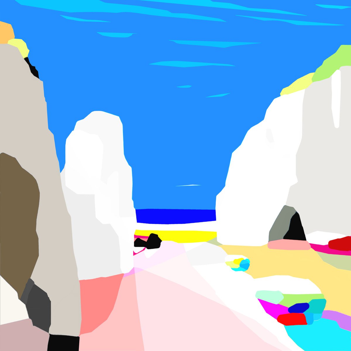 The cave (pop art, seascape) by Alejos