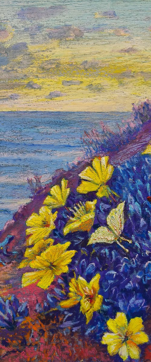 Mediterranean Wildflowers and a Butterfly by Anastasiia Aguf