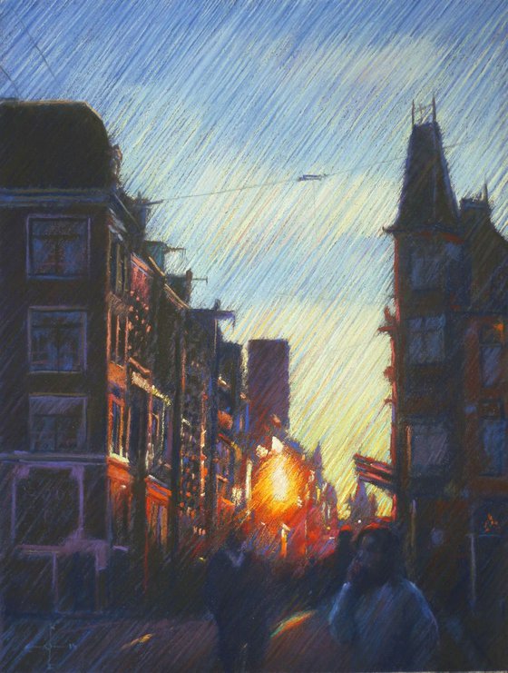 Impression of an Amsterdam sunset - 19-12-14 (sold)