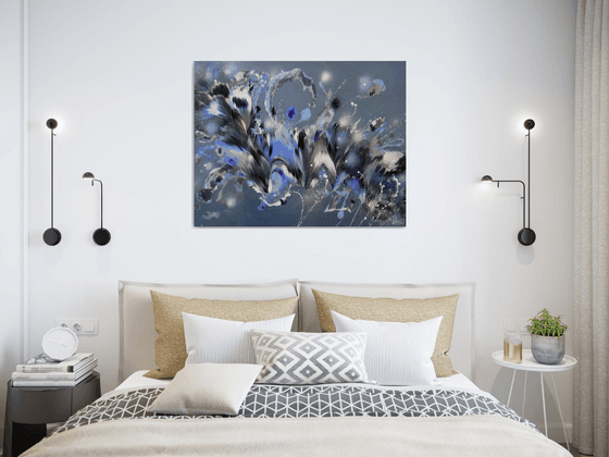 ”Silver Symphony” Abstract Painting