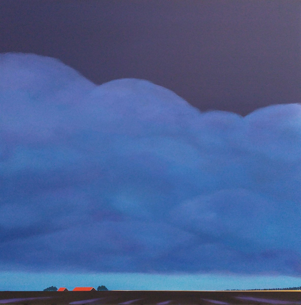 Red roofs, blue evening (May) by Nelly van Nieuwenhuijzen