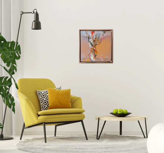 Framed melacholic abstract autumn colors still life by O KLOSKA