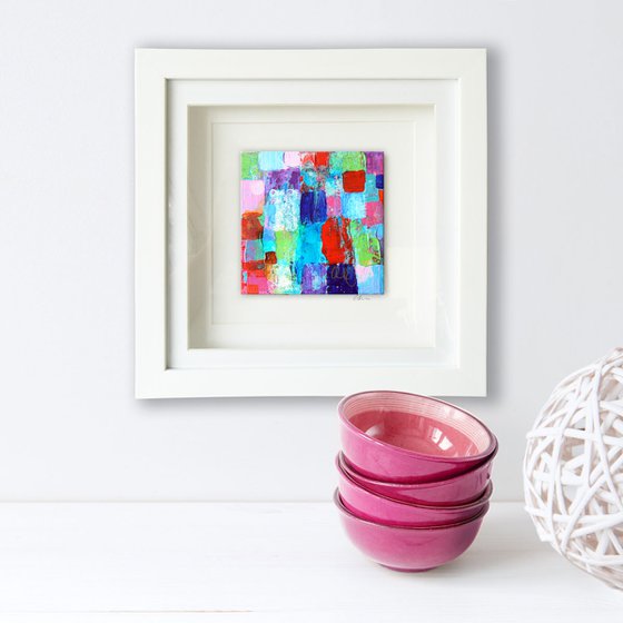 Framed ready to hang mini original abstract #222