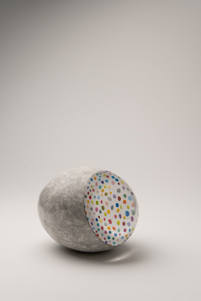 Abstract Stone Sculpture By George Tilelis, 7 X 6, Polka Shingle Small, Original Artwork