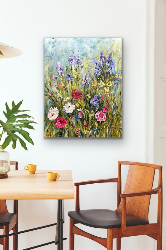 Among Irises and Zinnias