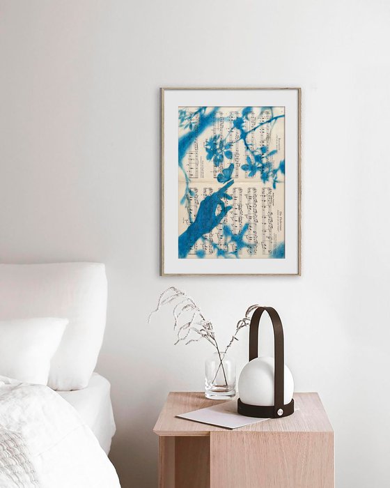 Muse №7 - Blue Spring on Vintage Sheet Music